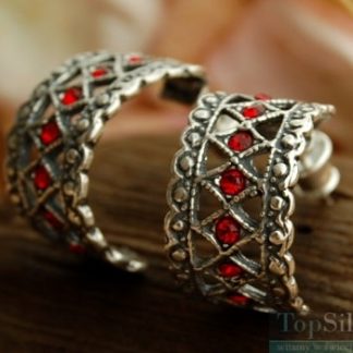 GATA - srebrne kolczyki z rubinami