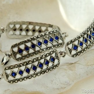 HISAR - srebrna bransoletka z szafirami