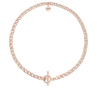 Masywny łańcuch z ozdobnym zapięciem z różowego złota : Długość - 40 cm