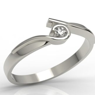 Pierścionek z białego złota z brylantem 0,06 ct model AP-3206B