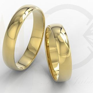 Obrączki ślubne klasyczne półokrągłe z żółtego złota o szer. 4 mm ZS-A-102Z-PARA
