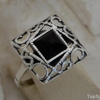 GELSA - srebrny pierścionek z onyksem