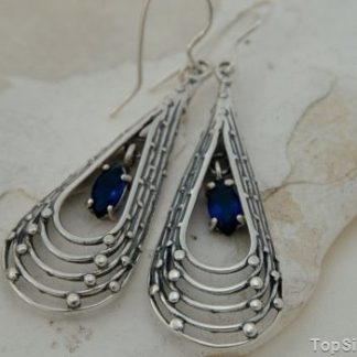 ZEGARIA - srebrne kolczyki z szafirem