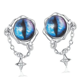 Kolczyki oczy demona srebrne sztyfty kolczyki srebro 925