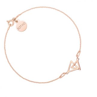 Bransoletka z dwoma trójkątami z różowego złota