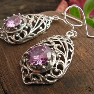 BURMA - srebrne kolczyki z ametystem