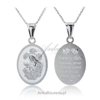Medalik srebrny św. rita patronka spraw beznadziejnych