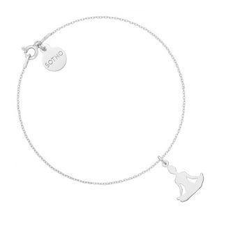 Srebrna bransoletka z joginką w pozycji kwiatu lotosu