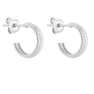 Srebrne zdobione kolczyki półkola