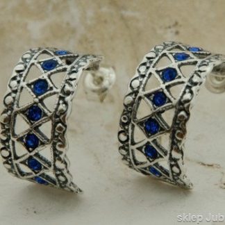 HISAR - srebrne kolczyki z szafirami