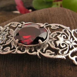 LINDA - srebrna bransoletka z granatem