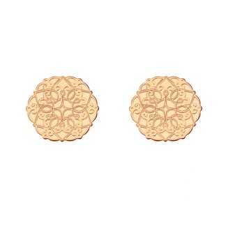 Kolczyki ażurowe rozetki z różowego złota