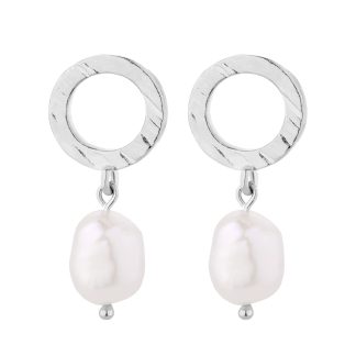 Srebrne kolczyki z naturalnymi perłami