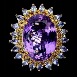 Pierścionek natural 31ct ametyst tanzanity r 21.5