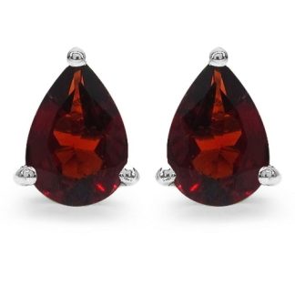 GRAPA 7 Srebrne kolczyki granaty łezka sztyft ca. 1,6 ct.