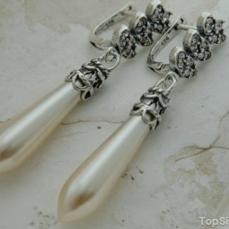 ABERDEEN - srebrne kolczyki cyrkonie i perła