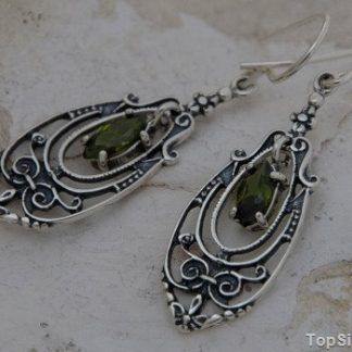 CORDOBA - srebrne kolczyki z oliwinami