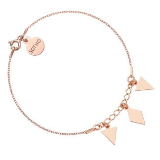 Bransoletka z różowego złota z trójkątami i rombem
