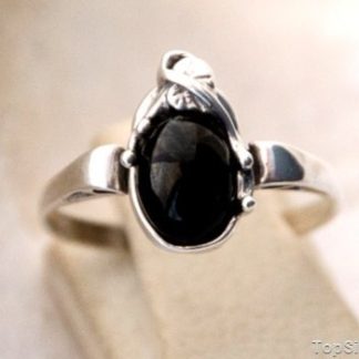 MOKATE - srebrny pierścionek z onyksem