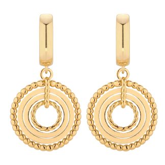 Złote kolczyki z ozdobnymi zawieszkami