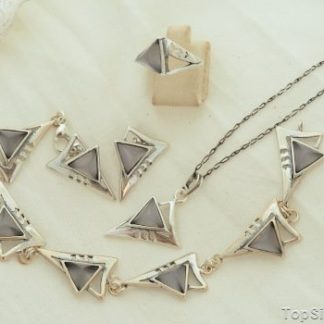 ESTER - srebrny komplet z kocim okiem