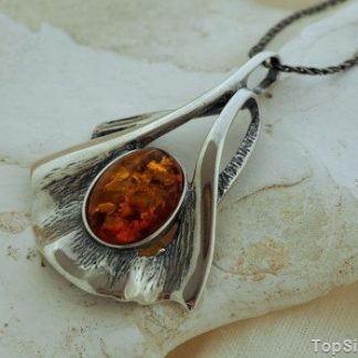 BALSA - srebrnywisior z bursztynem