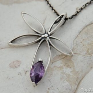 violetGRASS - srebrny wisiorek z ametystem