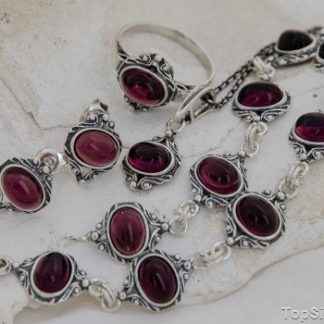 NEVA - srebrny komplet z ametystem