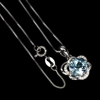 Srebrny naszyjnik Sky Blue topaz 925 naturalny 20