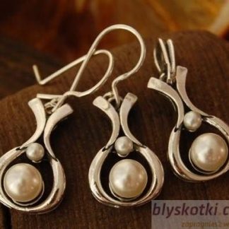 ESSCO - srebrny komplet z perłami