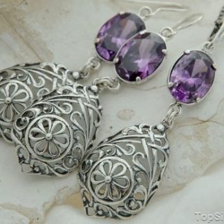 ANABEL - srebrny komplet z ametystem