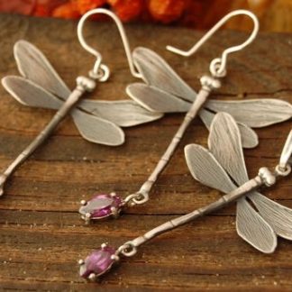 PIĘKNE WAŻKI - srebrny komplet z ametystem