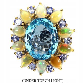 Pierścionek srebrny Swiss Blue Topaz 19ct r 20