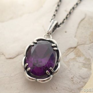 LEJDA - srebrny wisiorek z ametytsem