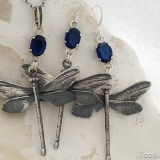 ALE WAŻKI - srebrny komplet z szafirem