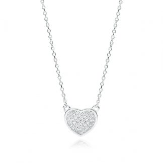 Srebrny naszyjnik z sercem i cyrkoniami