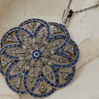 BALERINA 2 - srebrny wisior z szafirami