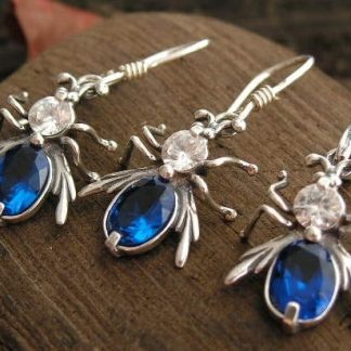 OWADOWO - srebrny komplet z szafirem