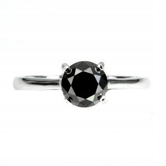 Pierścionek czarny diament 1.425ct srebrny r 17
