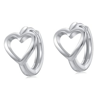 Srebrne kolczyki serca koła zatrzaski srebro 925