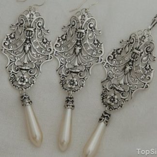 KAROLLA - srebrny komplet z perłami