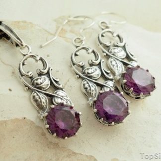 KIMBA - srebrny komplet z ametystem