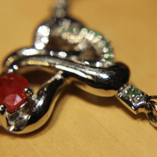 Naszyjnik natural szafir padparadża tsaworyty 925
