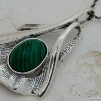 ELENA - srebrny wisior z malachitem