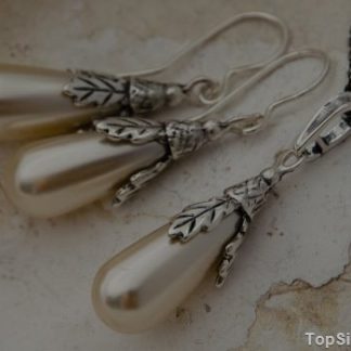 DĘBOWE SOPLE - komplet z perłami