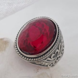 MAGNAT naturalny granat 23,40ct srebrny sygnet