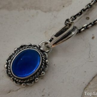 OCEAN - srebrny wisiorek z szafirem