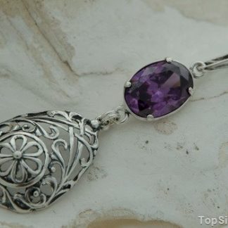 ANABEL - srebrny wisior z ametystem