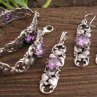 MAREMM - srebrny komplet z ametystem