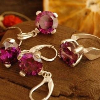 RODOLFO - srebrny komplet z ametystem